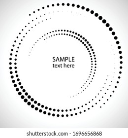 Halftone dots in circle form. round logo . vector dotted frame . design element