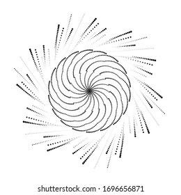 Halftone dots in circle form. round logo . vector dotted frame . design element