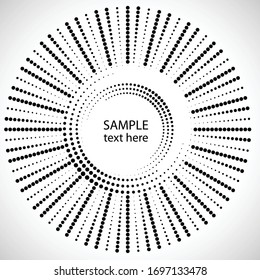 Halftone dots in circle form. round logo . vector dotted frame . design element