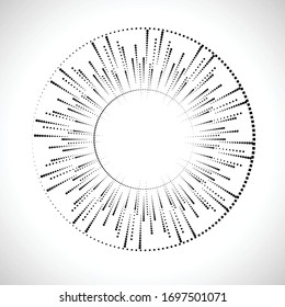 Halftone dots in circle form. round logo . vector dotted frame . design element