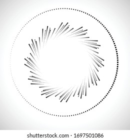 Halftone dots in circle form. round logo . vector dotted frame . design element