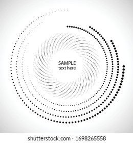 Halftone dots in circle form. round logo . vector dotted frame . design element
