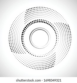 Halftone dots in circle form. round logo . vector dotted frame . design element
