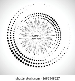 Halftone dots in circle form. round logo . vector dotted frame . design element