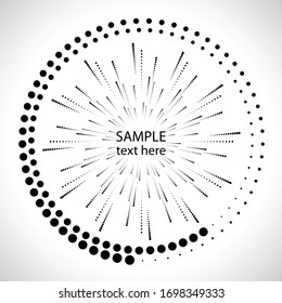 Halftone dots in circle form. round logo . vector dotted frame . design element