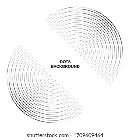 Halftone dots in circle form. Round logo or icon. Vector dotted frame as design element