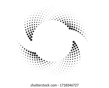 Halftone dots in circle form. round logo . vector dotted frame . design element