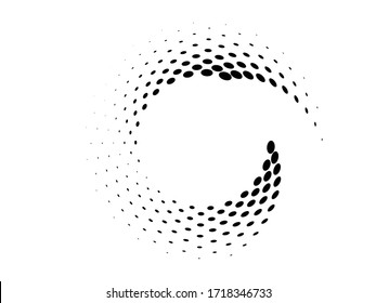 Halftone dots in circle form. round logo . vector dotted frame . design element