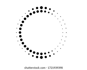 Halftone dots in circle form. round logo . vector dotted frame . design element