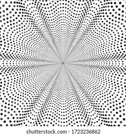 Halftone dots in circle form. Round logo or icon. Vector dotted illustration as design element