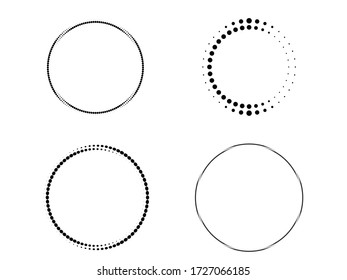 Halftone dots in circle form. round logo . vector dotted frame . design element