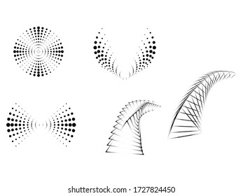 Halftone dots in circle form. round logo . vector dotted frame . design element