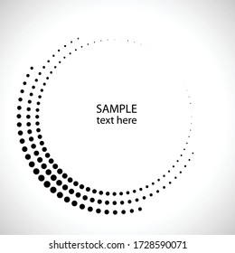 Halftone dots in circle form. round logo . vector dotted frame . design element