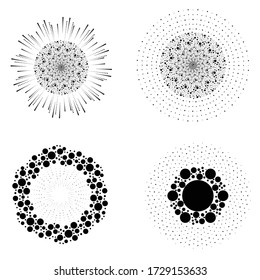 Halftone dots in circle form. round logo . vector dotted frame . design element