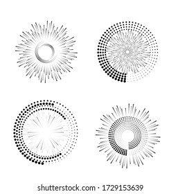 Halftone dots in circle form. round logo . vector dotted frame . design element