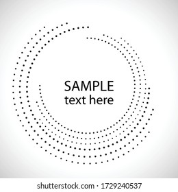 Halftone dots in circle form. round logo . vector dotted frame . design element