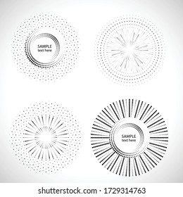 Halftone dots in circle form. round logo . vector dotted frame . design element