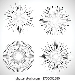 Halftone dots in circle form. round logo . vector dotted frame . design element