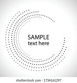 Halftone dots in circle form. round logo . vector dotted frame . design element