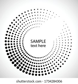 Halftone dots in circle form. round logo . vector dotted frame . design element