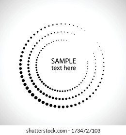 Halftone dots in circle form. round logo . vector dotted frame . design element