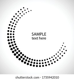 Halftone dots in circle form. round logo . vector dotted frame . design element