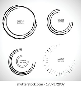 Halftone dots in circle form. round logo . vector dotted frame . design element