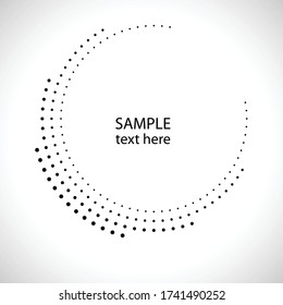 Halftone dots in circle form. round logo . vector dotted frame . design element