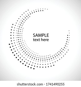 Halftone dots in circle form. round logo . vector dotted frame . design element