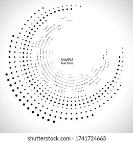 Halftone dots in circle form. round logo . vector dotted frame . design element