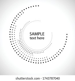 Halftone dots in circle form. round logo . vector dotted frame . design element