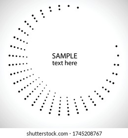Halftone dots in circle form. round logo . vector dotted frame . design element