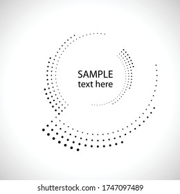 Halftone dots in circle form. round logo . vector dotted frame . design element