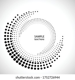 Halftone dots in circle form. round logo . vector dotted frame . design element