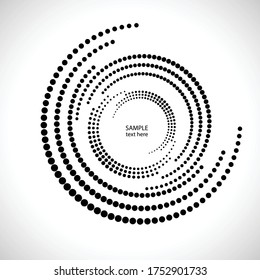 Halftone dots in circle form. round logo . vector dotted frame . design element