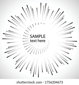 Halftone dots in circle form. round logo . vector dotted frame . design element