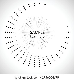 Halftone dots in circle form. round logo . vector dotted frame . design element