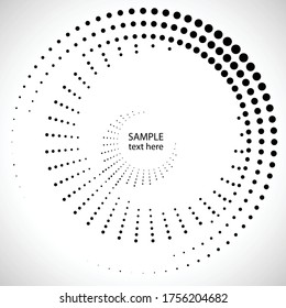 Halftone dots in circle form. round logo . vector dotted frame . design element