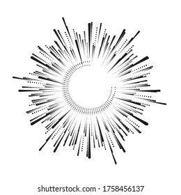 Halftone dots in circle form. round logo . vector dotted frame . design element