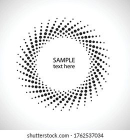 Halftone dots in circle form. round logo . vector dotted frame . design element