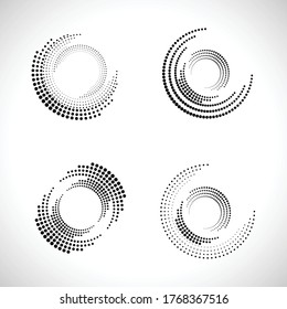 Halftone dots in circle form. round logo . vector dotted frame . design element