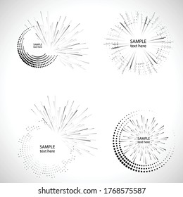 Halftone dots in circle form. round logo . vector dotted frame . design element