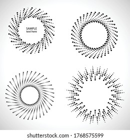 Halftone dots in circle form. round logo . vector dotted frame . design element