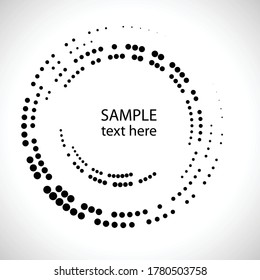 Halftone dots in circle form. round logo . vector dotted frame . design element