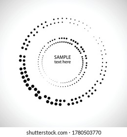 Halftone dots in circle form. round logo . vector dotted frame . design element