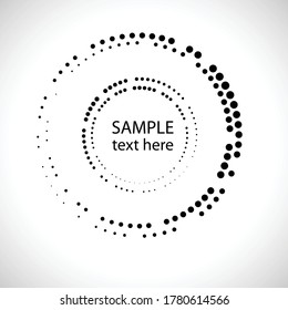 Halftone dots in circle form. round logo . vector dotted frame . design element