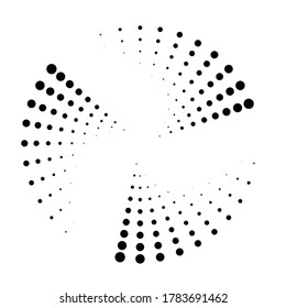 Halftone dots in circle form. round logo . vector dotted frame . design element
