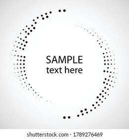 Halftone dots in circle form. round logo . vector dotted frame . design element