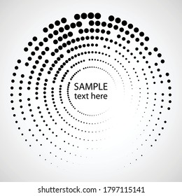 Halftone dots in circle form. round logo . vector dotted frame . design element