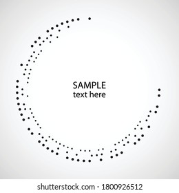 Halftone dots in circle form. round logo . vector dotted frame . design element